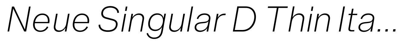 Neue Singular D Thin Italic